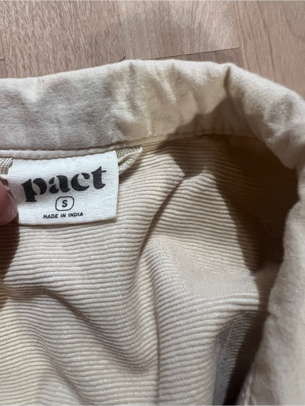 Pact Neutral Lightweight Corduroy Bomber Jacket 98% Cotton - Picture 2 of 3